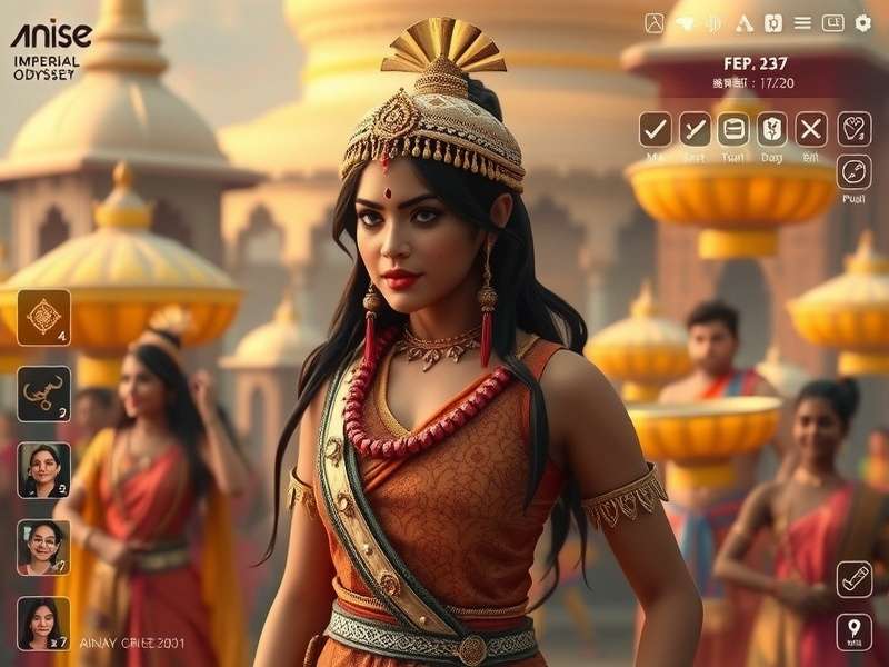Anise Imperial Odyssey gameplay screenshot showing character in ancient Indian setting